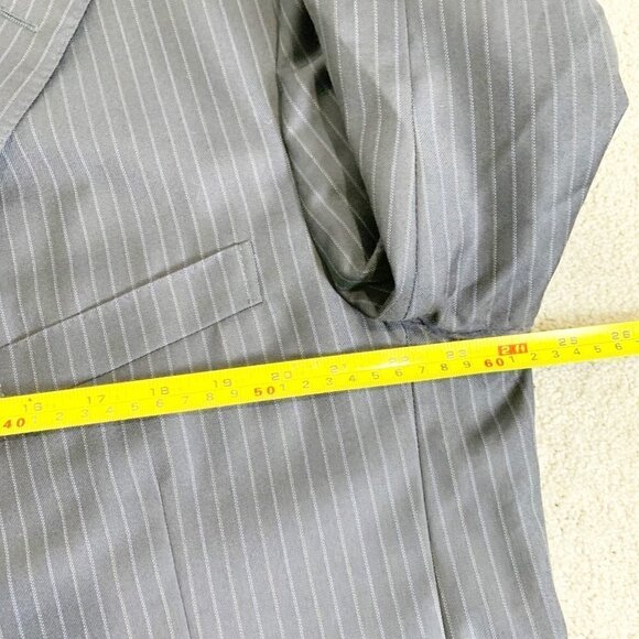 🌷SALE Ermenegildo Zegna Navy Pinstripe Wool Blazer Sport Coat Size 48L Italy - Picture 10 of 16